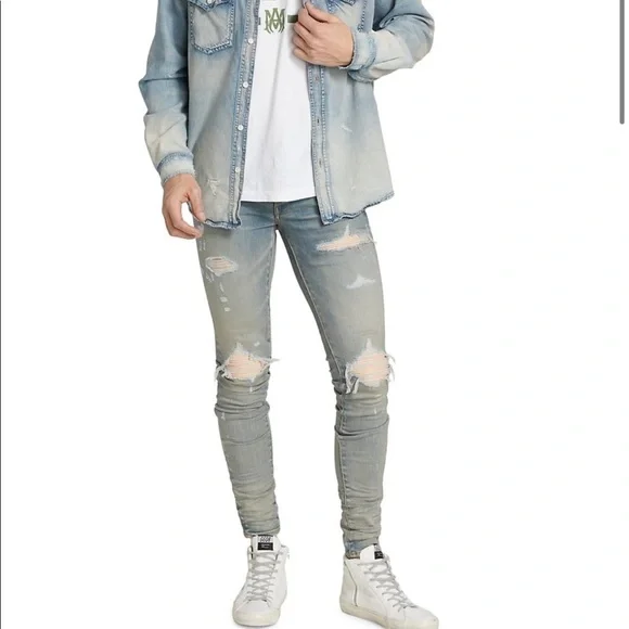 Amiri Mx1 Ultra-Suede Skinny Jeans Size 36 NWT - Picture 15 of 16